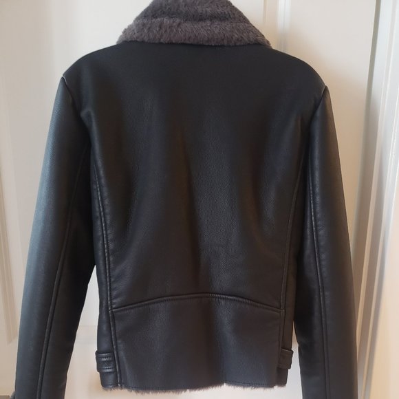 Mango Faux Fur & Leather Biker Jacket - Picture 10 of 11